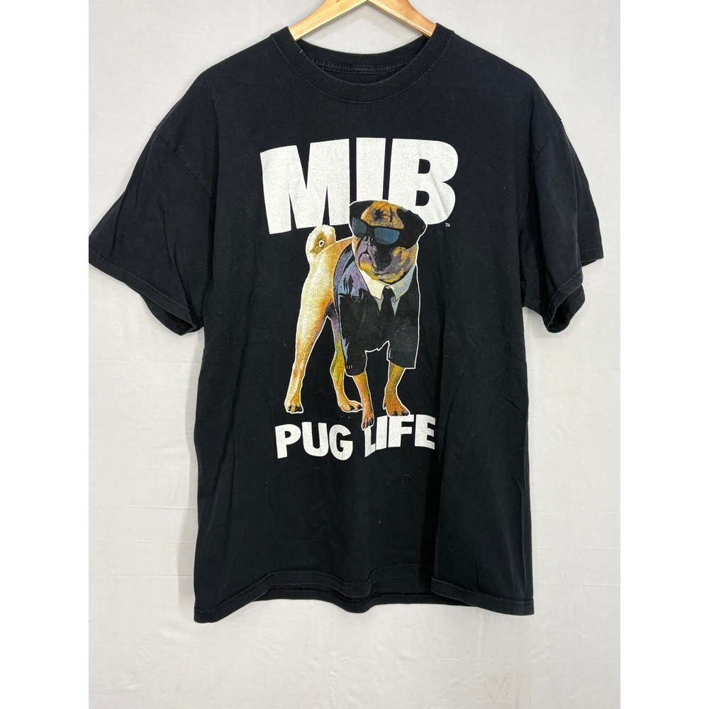 The Pug Life T-Shirt Mens Black XL Short Sleeve Vintage Men In Black MIB